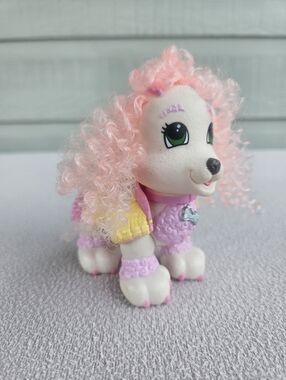 Fisher-Price Snap N Style Pets Cheri Poodle Pink Dog Yellow Sweater Toy